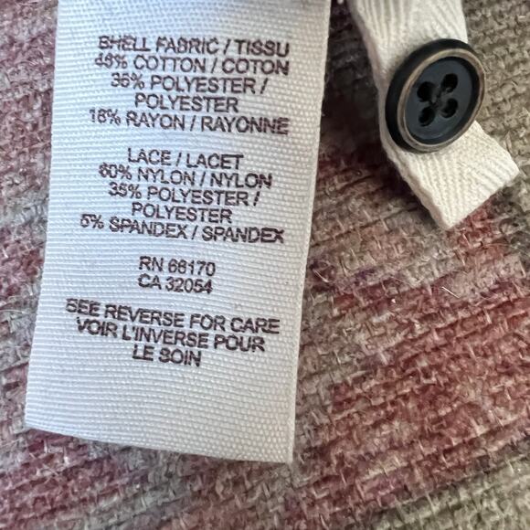 Free People Dark Heathered Gray Crop Long Sleeve Lace Snap Front Top - Small - Picture 12 of 12